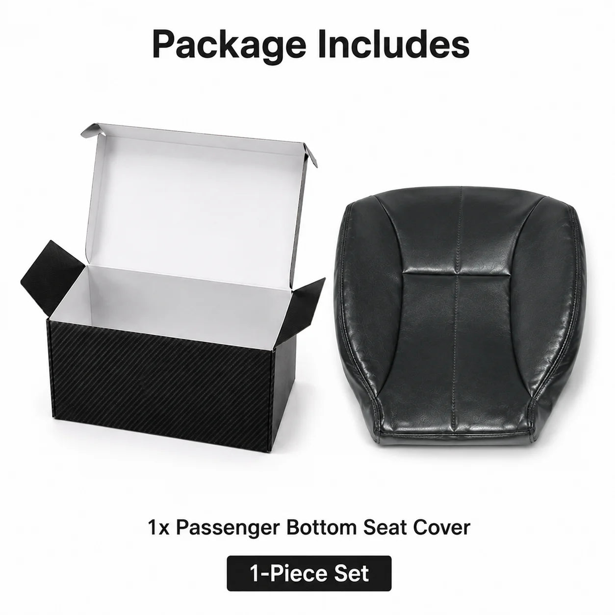 Driver & Passenger Bottom & Top Leather Seat Cover Dark Gray For 1998-2002 Dodge Ram