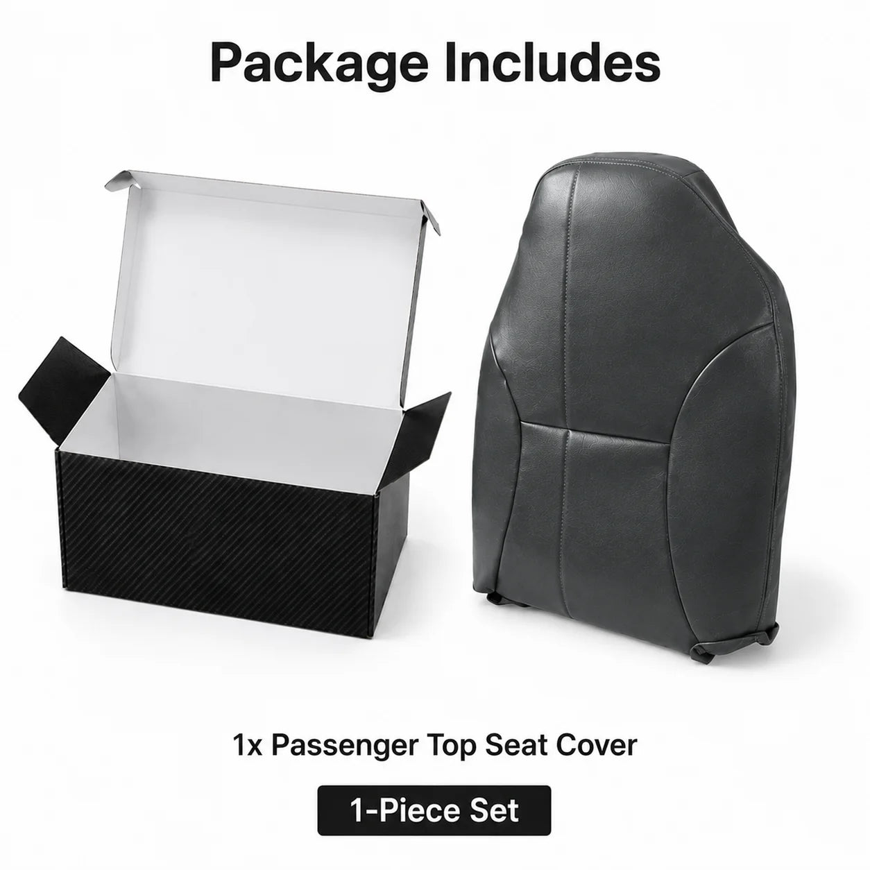 Driver & Passenger Bottom & Top Leather Seat Cover Dark Gray For 1998-2002 Dodge Ram
