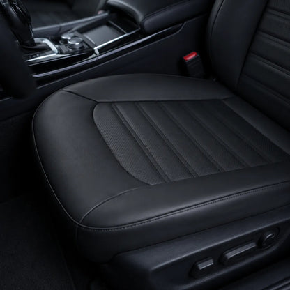 Perforated Leather Driver Side Bottom Seat Cover in Black for 2013-2017 Ford Fusion
