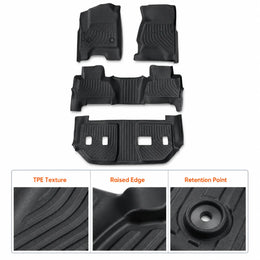 TPE 3Row Floor Mats Liner For 2015-2020 Chevy Suburban GMC Yukon XL Bucket Seats