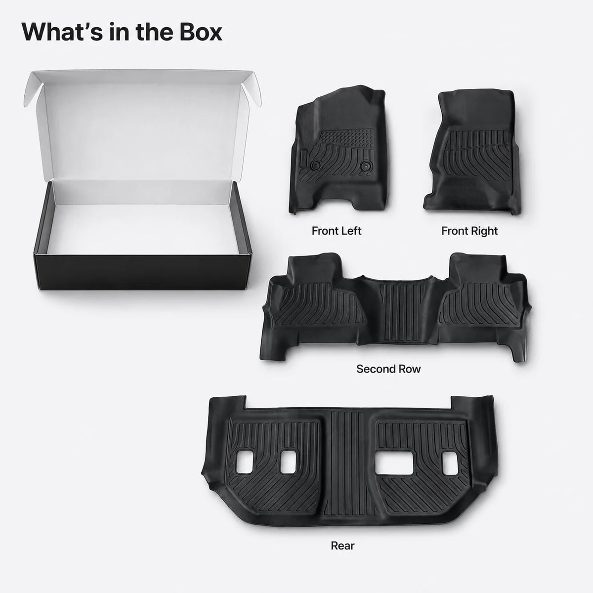 TPE 3Row Floor Mats Liner For 2015-2020 Chevy Suburban GMC Yukon XL Bucket Seats