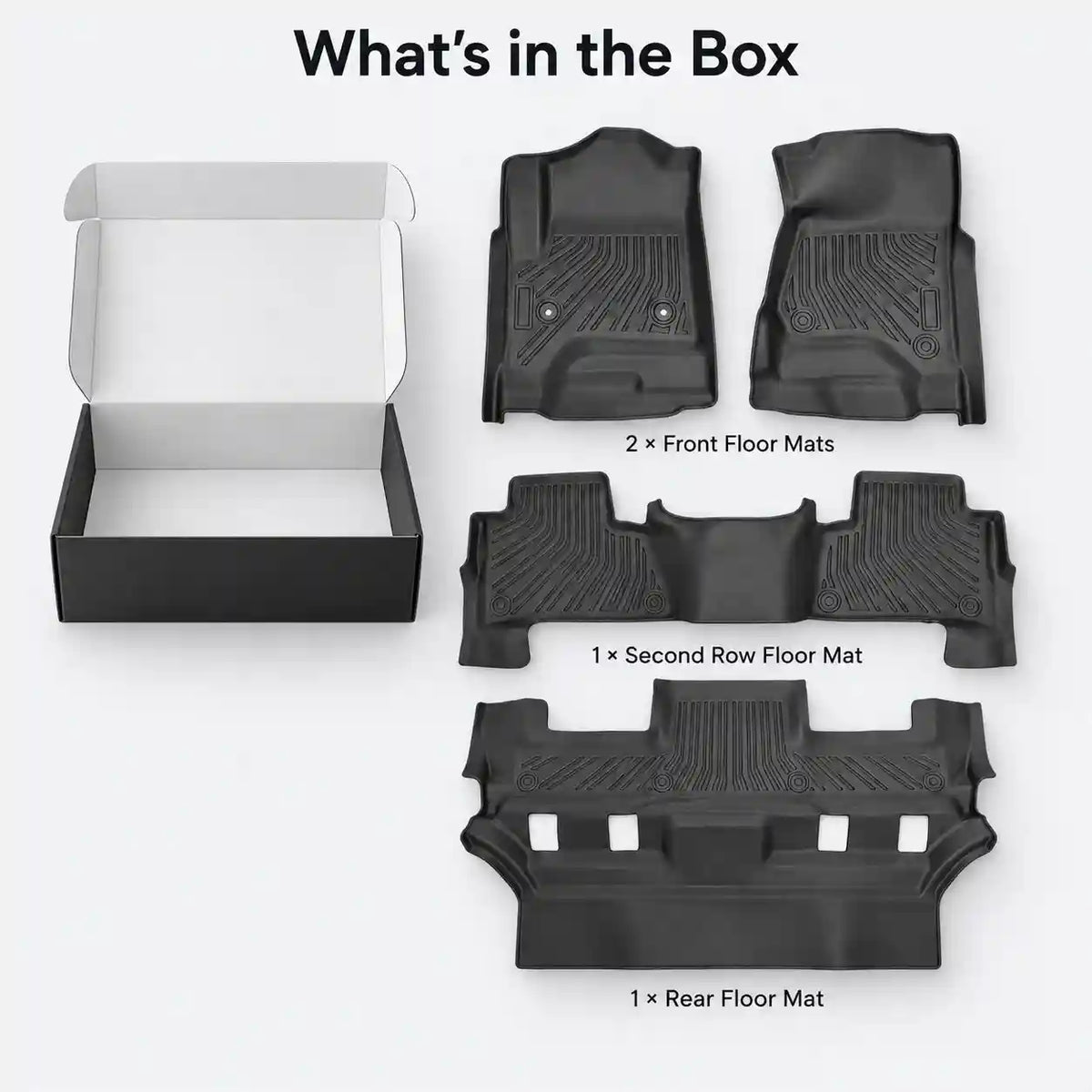 TPE Floor Mats 3 Row Floor Liners For 2015-2020 Cadillac Escalade