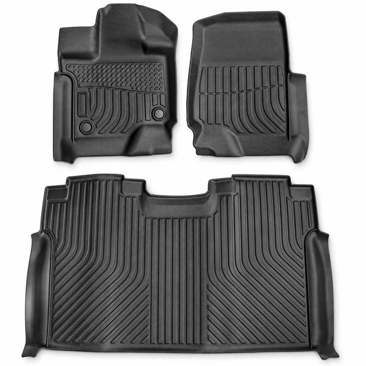 TPE Floor Mats Liner For 2015-2025 Ford F150 Lightning Super Crew Cab