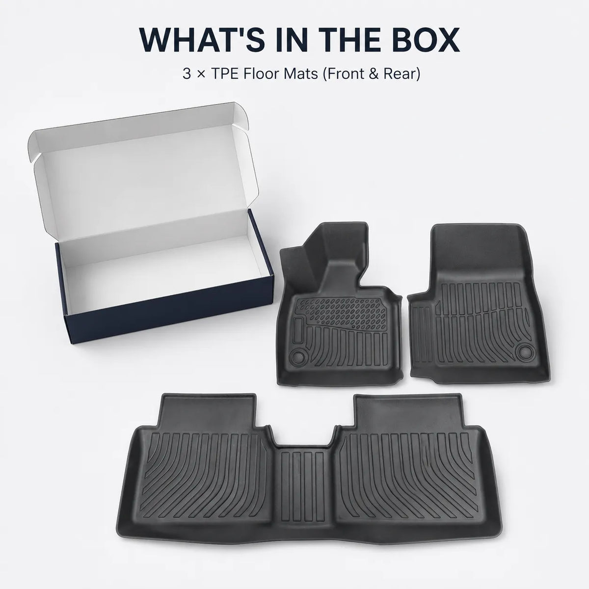 TPE Floor Mats Liner Front & 2nd Row Set for 2014 2021 BMW i3 4 Door