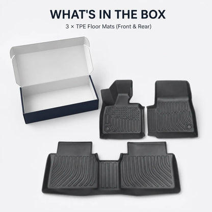 TPE Floor Mats Liner Front & 2nd Row Set for 2014 2021 BMW i3 4 Door