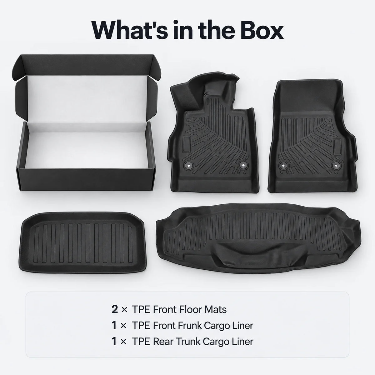TPE Floor Mats & Front Rear Trunk Liners Set for 2020-2025 Chevy Corvette C8