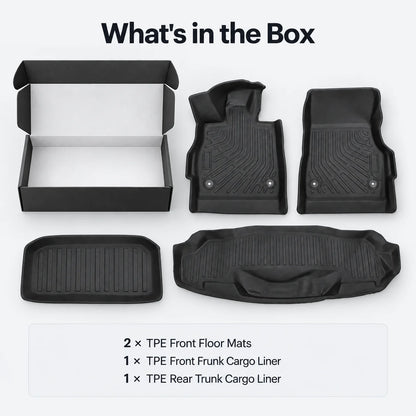 TPE Floor Mats & Front Rear Trunk Liners Set for 2020-2025 Chevy Corvette C8