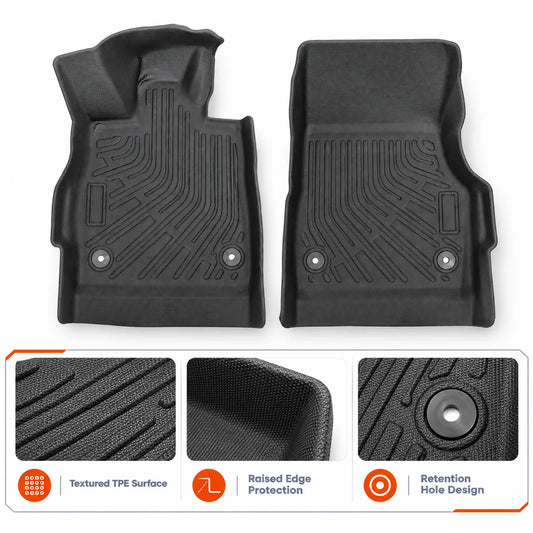TPE Front Left Right Floor Mats Liner 2-Door For 2020-2025 Chevrolet Corvette