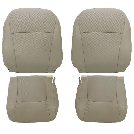 For 2004-2013 Toyota Highlander Front Driver & Passenger Bottom & Top Leather Seat Cover Tan