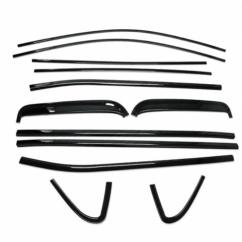 Windows Sill Molding Strip Trim Gloss Black Steel For 2019-2026 GMC Sierra 1500