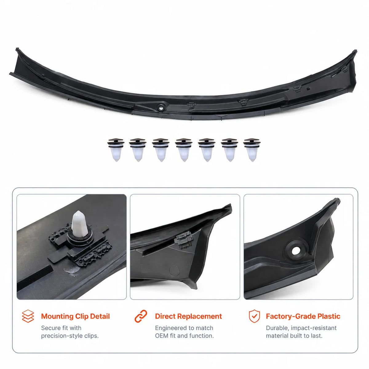 Windshield Cowl Cover For 1999-2006 BMW E46 3 Series Coupe 51718232894