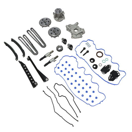 Timing Chain Kit Cam Phaser Gaskets Solenoid Water Oil Pump Fits Lincoln 5.4L