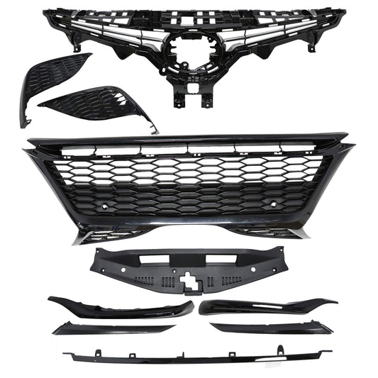 Bumper Grille Trim Radiator Cover Fog Light Fits Toyota Camry SE XSE 2021-2023