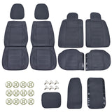 Fits Toyota Leather Car Seat Covers Front + Rear Seat Protectors Black Tailored