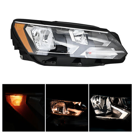 For 2016-2019 Volkswagen Passat Headlight Halogen Passenger Side Right Assembly