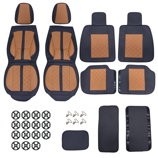 Full Surround Set For 2009-2021 Dodge Ram 1500 Car 5-Seats Cover Leather Cushion