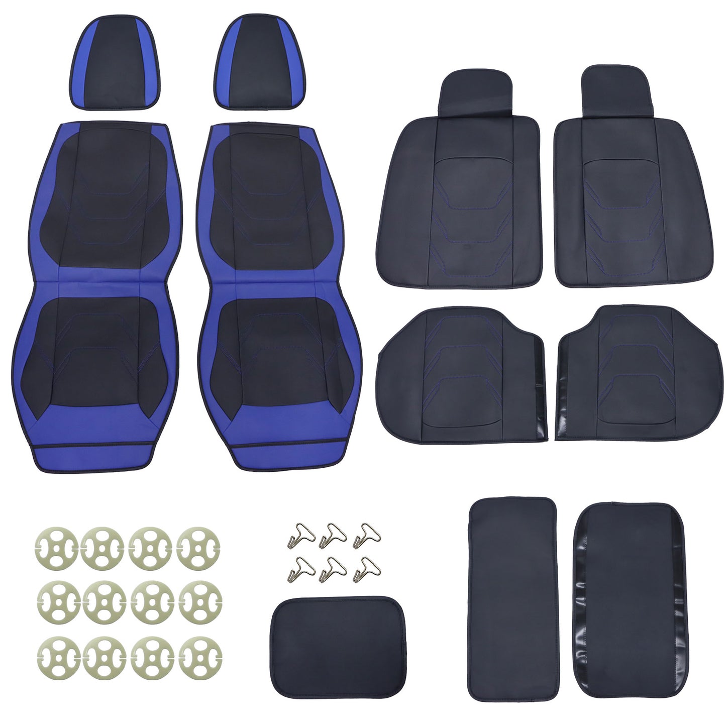 For Toyota Leather Car Seat Covers Front + Rear Seat Protectors Black Tailored