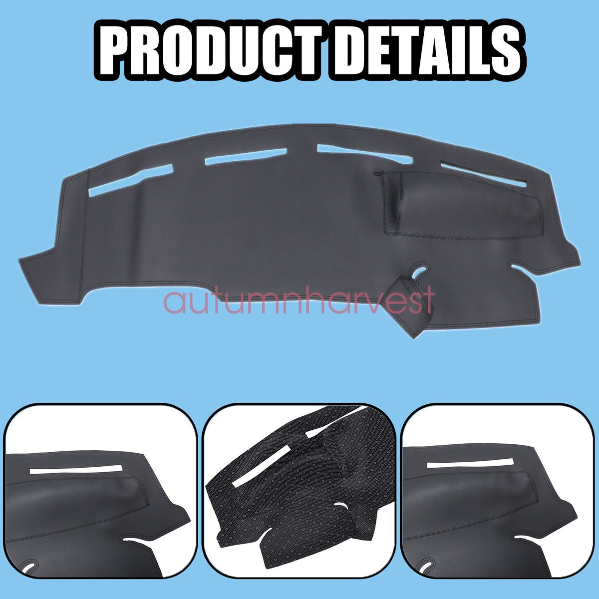 For 1999-04 Ford F250 F350 F450 Leather Dashboard Dash Cover Dashmat Mat Carpet