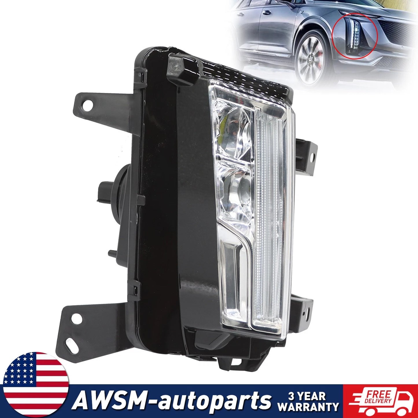 For 2017 2018 2019 2020 Cadillac XT5 Right Passenger LED DRL Cornering Lamp