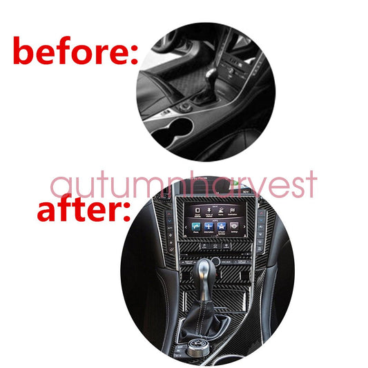 For Infiniti Q50 2014-2019 Carbon Fiber Full Interior Kit Set Cover Trim