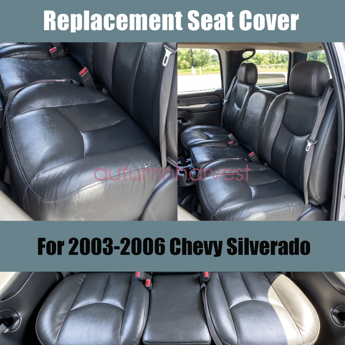 For 2003 2004-2006 Chevy Silverado GMC Sierra Driver Bottom Seat Cover Black