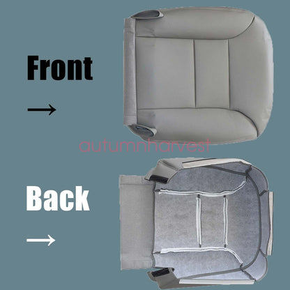 Fits 1995-1999 Chevy Tahoe Driver Passenger Bottom Top Leather Seat Cover Gray