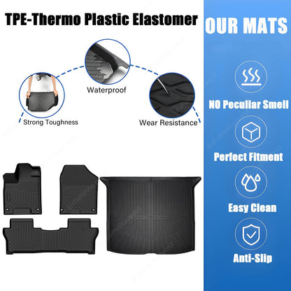 Floor Mats Trunk Cargo Liner 3D For 2019-2025 Honda Passport All Weather TPE