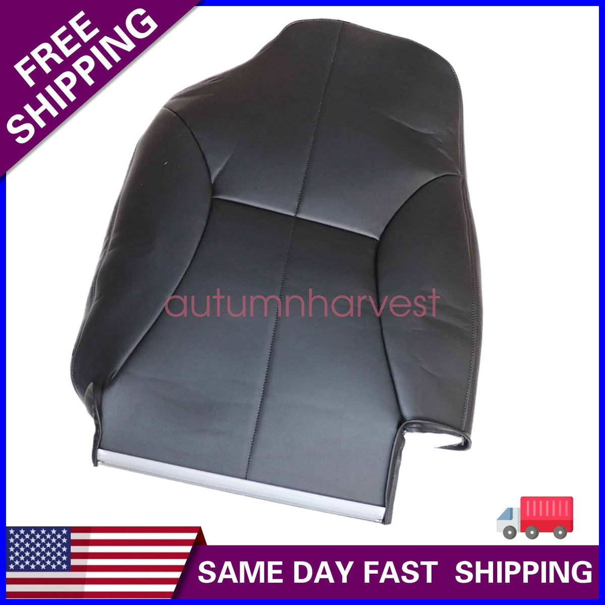 Fits 1998-2002 Dodge Ram 1500 2500 3500 Driver Back Leather Seat Cover Black