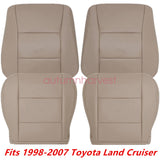 For 1998-2007 Toyota Land Cruiser Front Bottom & Back Leather Seat Cover Tan