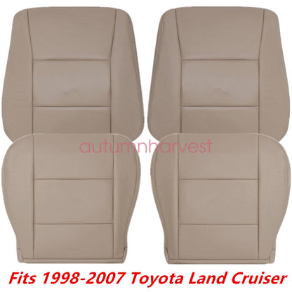 For 1998-2007 Toyota Land Cruiser Front Bottom & Back Leather Seat Cover Tan