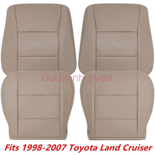 For 1998-2007 Toyota Land Cruiser Front Bottom & Back Leather Seat Cover Tan