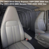 For 2003-2014 Chevy Express GMC Savana 1500 2500 Driver Leather Seat Cover Gray