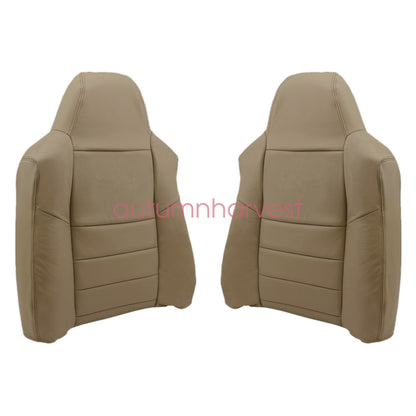 2002 2003 For Ford F250 F350 SD Lariat XLT Driver & Passenger Top Seat Cover Tan