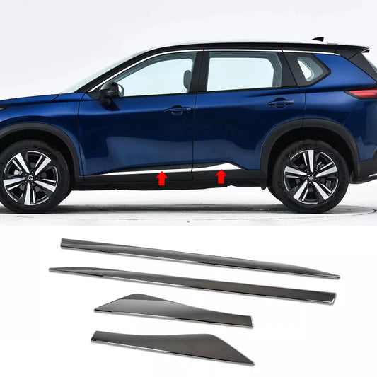 For Nissan Rogue/X-Trail 2021-2025 Body Side Door Molding Cover Trim Chrome ABS