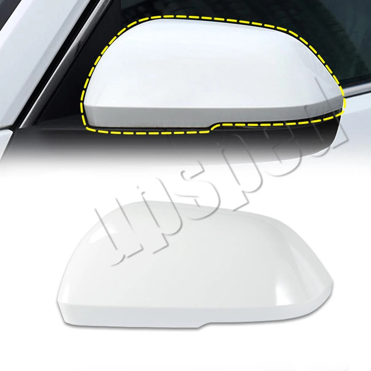 White Left Drive Side Rearview Mirror Cover Cap For Volkswagen Atlas 2018-2022