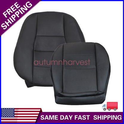 For 2008-2015 Mercedes Benz GLK350 Driver Bottom & Top Leather Seat Cover Black