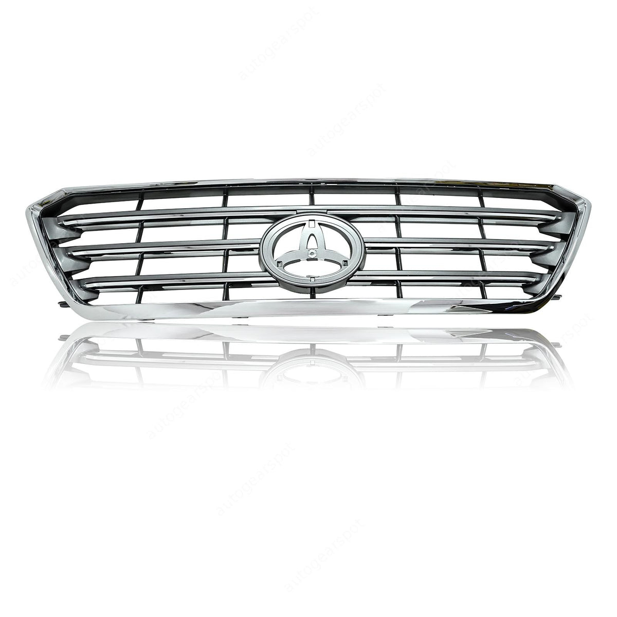 Front Upper Chrome Grille W/ Pair Bumper Bracket For 2008-2010 Toyota Highlander