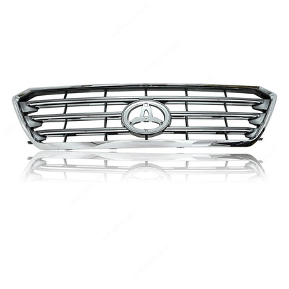 Front Upper Chrome Grille W/ Pair Bumper Bracket For 2008-2010 Toyota Highlander