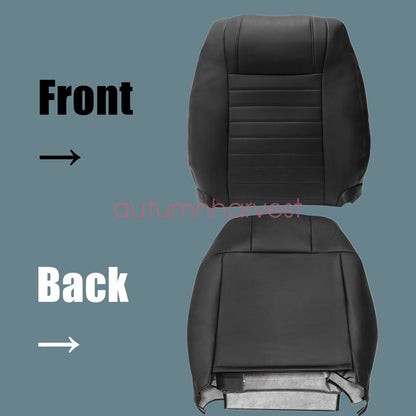 For 05-09 Ford Mustang GT Driver Replacement Perforated Leather Seat Cover Black
