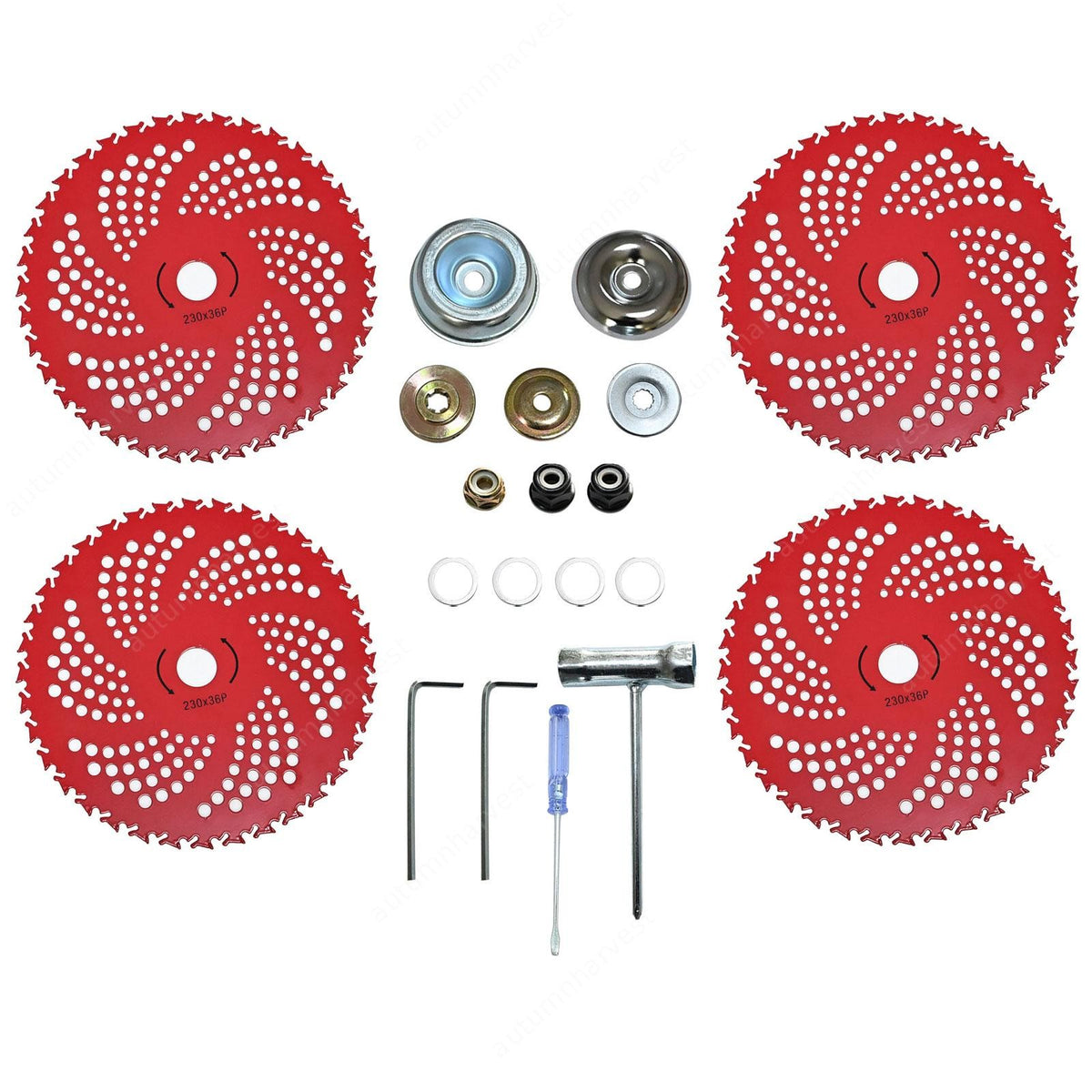 4 Pack Carbide Tipped Blades 9" 36T For Brush Cutter Trimmer Weed Eater Kit