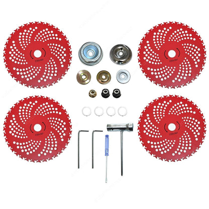 4 Pack Carbide Tipped Blades 9" 36T For Brush Cutter Trimmer Weed Eater Kit