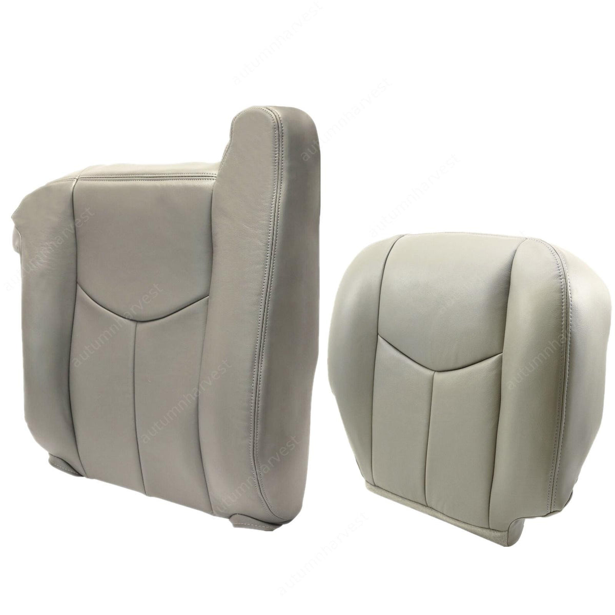For 2003-2006 Chevy Silverado Driver Bottom & Top Leather Seat Cover Gray 922