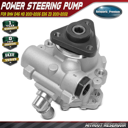 Aluminum Power Steering Pump For BMW E46 M3 2001-2006 E36 Z3 2001 2002 L6 3.2L