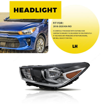 Headlight for 2018 2019 2020 Kia Rio 92101-H9000 Halogen Driver Left Side LH