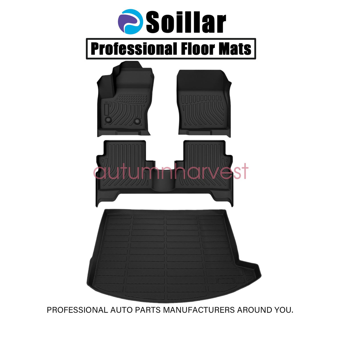 2013-2019 For Ford Escape TPE Front & Rear Floor Mats & Trunk Cargo Liners 4Pcs