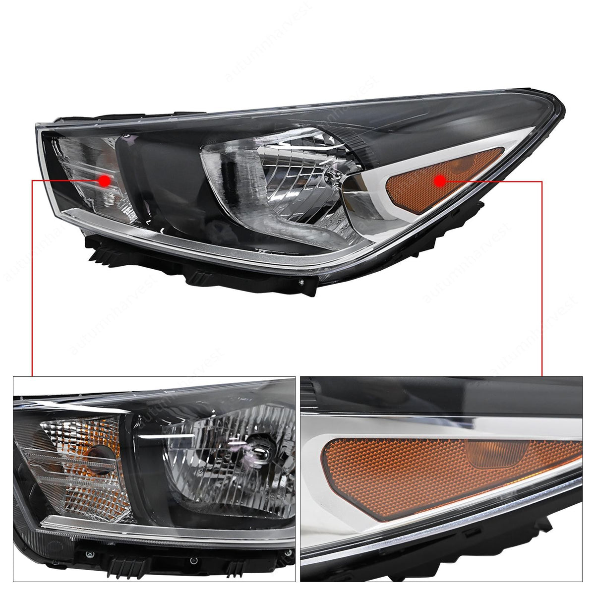 Headlight for 2018 2019 2020 Kia Rio 92101-H9000 Halogen Driver Left Side LH
