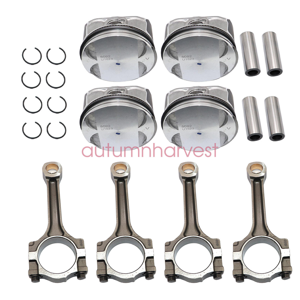 Pistons & Rings Connecting Rod Kit Fit For Buick Chevrolet GMC Saturn 2.4L