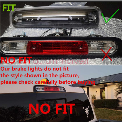 Fits 09-18 Dodge Ram 1500 10-18 2500 3500 LED 3rd Tail Lights Brake Lamp Smoked