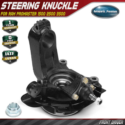 For Ram ProMaster 1500 2500 3500 Front Driver Steering Knuckle & Hub Bearing