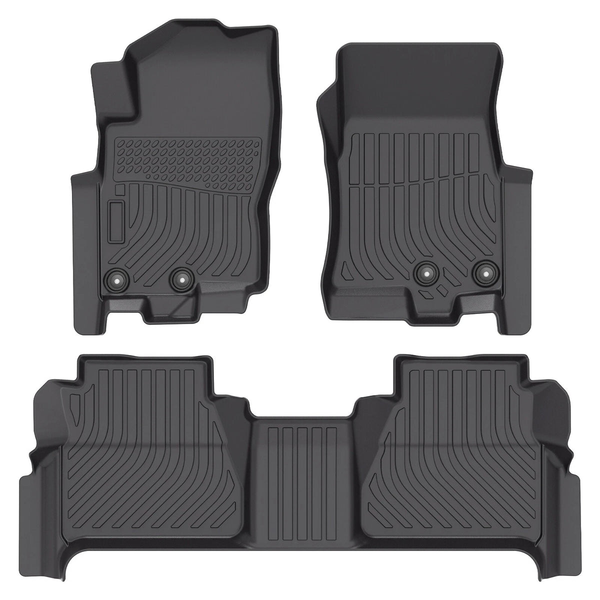 Floor Mats Liners All Weather 3D TPE For 2022-2025 Nissan Frontier Crew Cab 3PCS